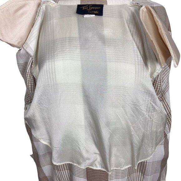 Vintage 80s Toni Garment For CC Magic Jacket Womens Medium Beige Plaid Oversize - Picture 7 of 11